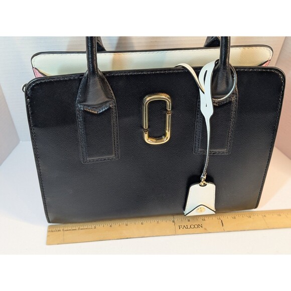 Marc Jacobs Little Big Shot Leather Satchel Black, Green & Pink - Picture 14 of 16